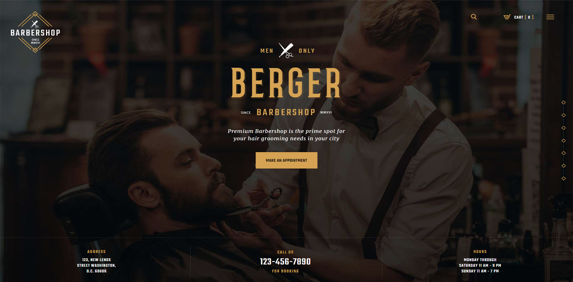 Barber Shop Website Design #3
