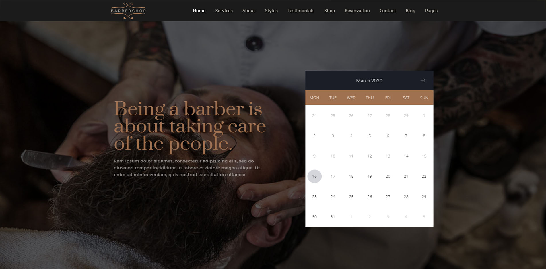 Barber Shop Website Design #5