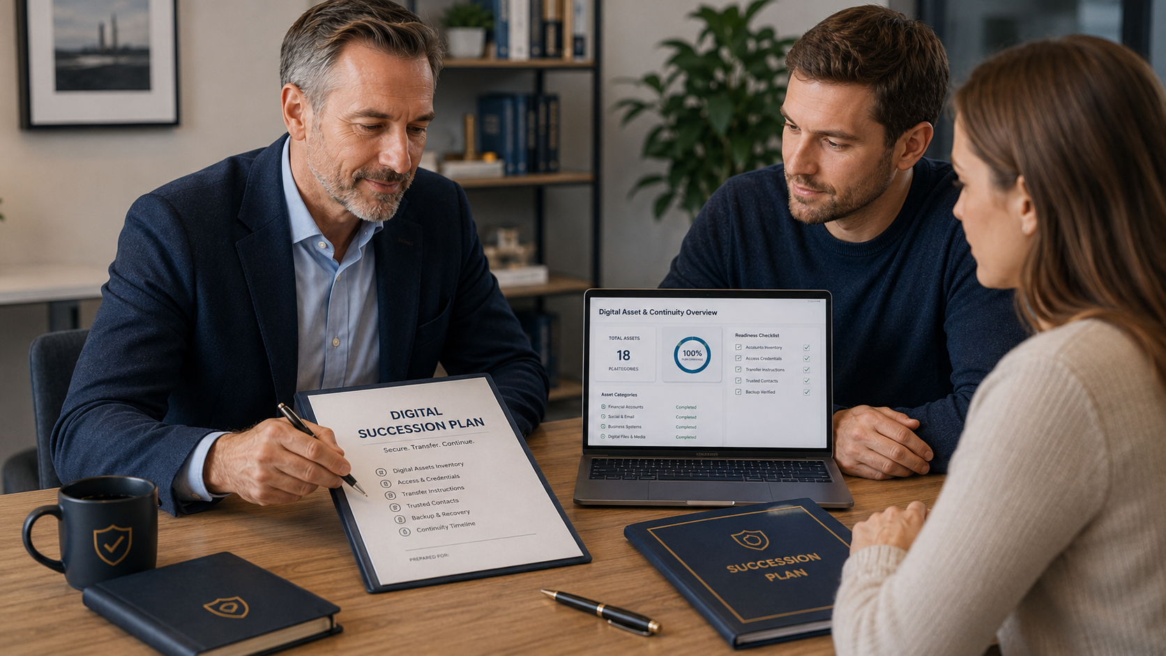 Digital succession plan documents for website continuity