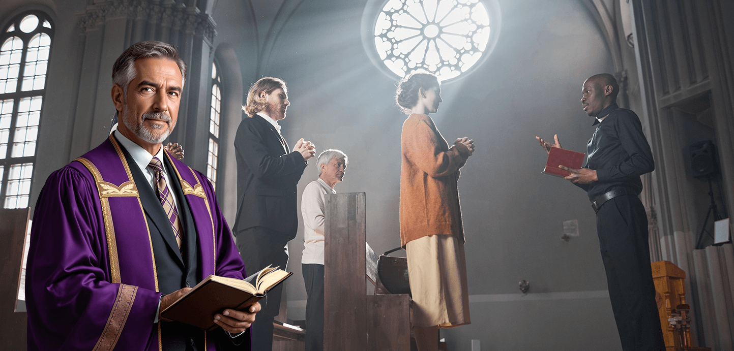 A church pastor in a church