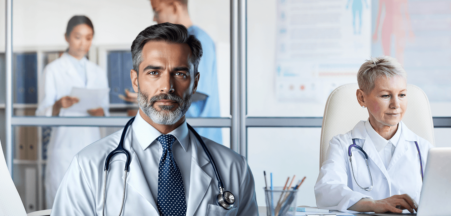 A doctor in a doctor's office